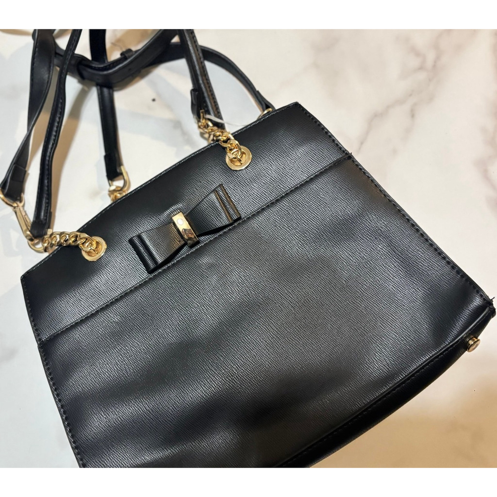 Miztique Vegan Leather Satchel Bag with Bow - Picture 2 of 5